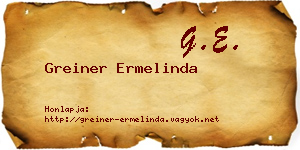 Greiner Ermelinda névjegykártya